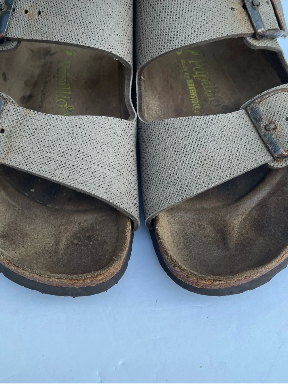 BIRKENSTOCK Paoillio Mens 9 W 11 Arizona Birkibuc Sandals Brown FLAW